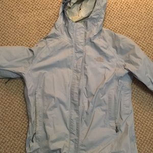 Light blue northface rain jacket